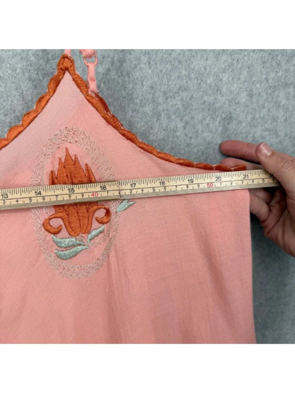Free People Womens Love Me Two Times Tie Front Top Size M Pink Embroidered Boho - Picture 13 of 13